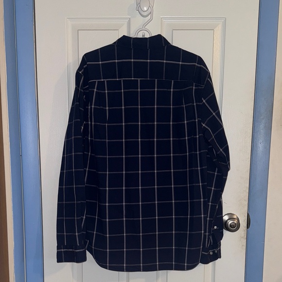 Sonoma Men's Dark Blue Plaid Button-Down Shirt - Picture 2 of 3